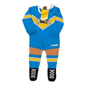 NWT Gold Coast Titans NRL Rugby Jersey  Baby Footie 6-12M Australian Sports Gear